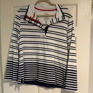 Joules women Navy and White Striped Hoodie